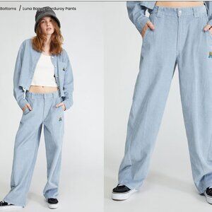 Obey Luna Baggy Corduroy Pant, Blue Size Small